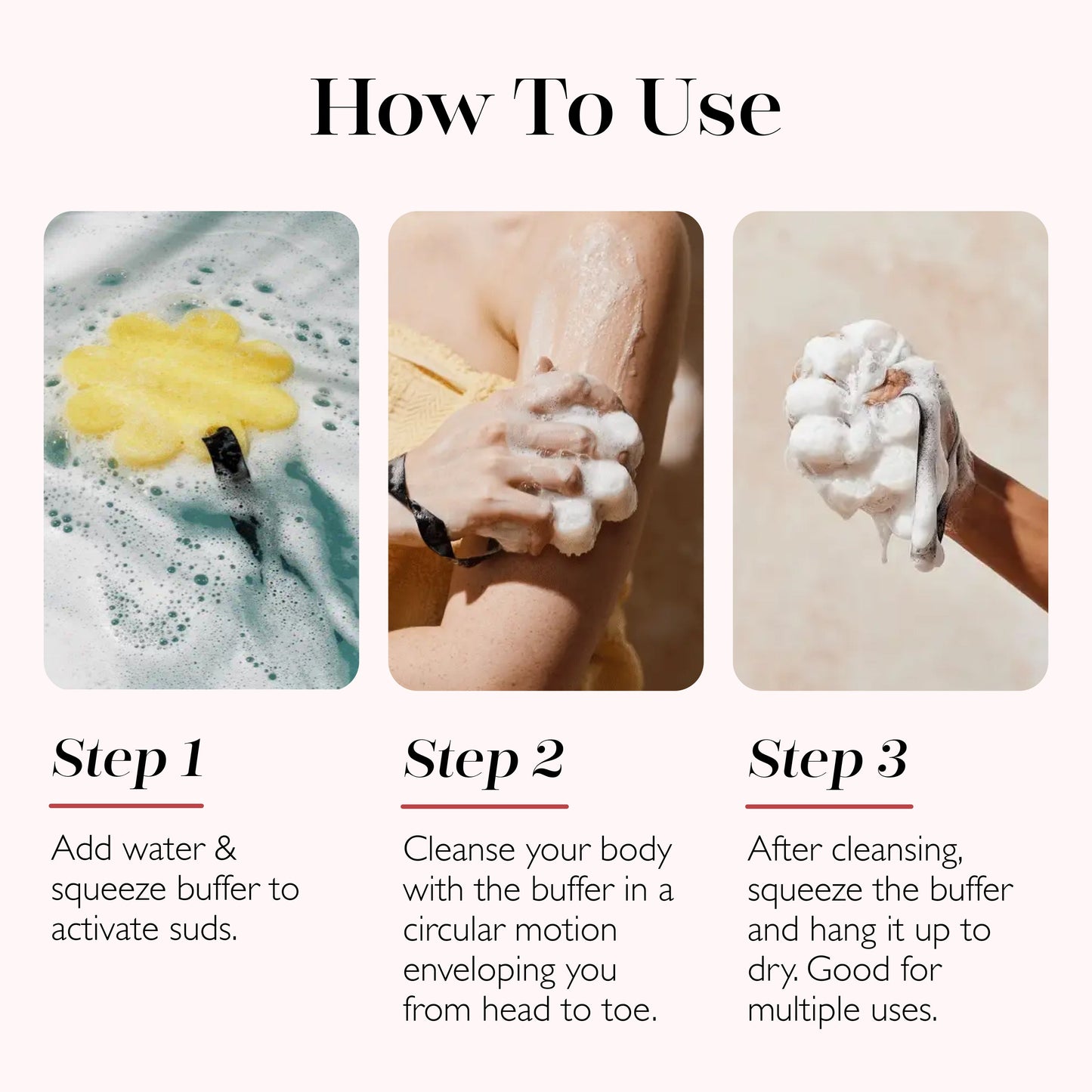 PureFlow Freesia & Pear Bath Sponge – Built-In Body Wash, 14+ Uses, Vegan & Cruelty-Free