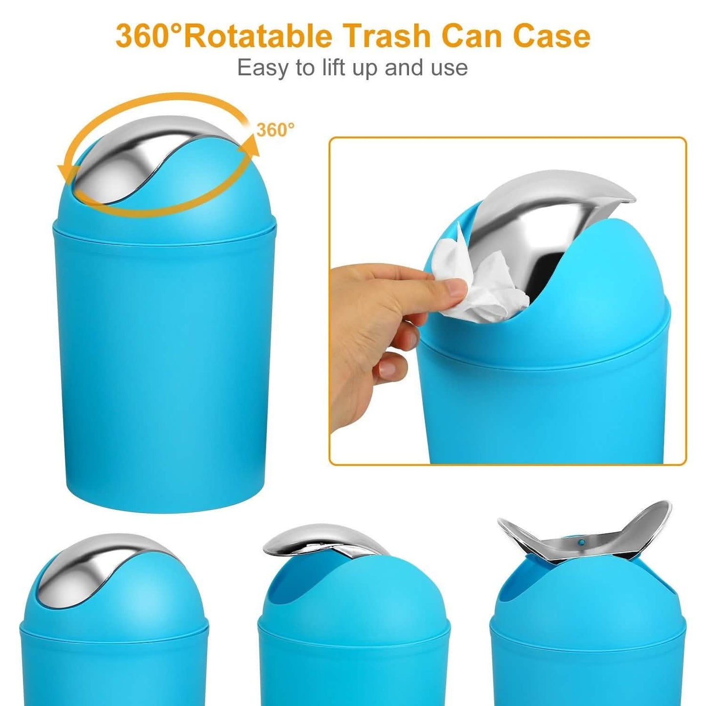 PureFlow 6-Piece Bathroom Accessories Set – Soap Dispenser, Toothbrush Holder, Trash Can & More
