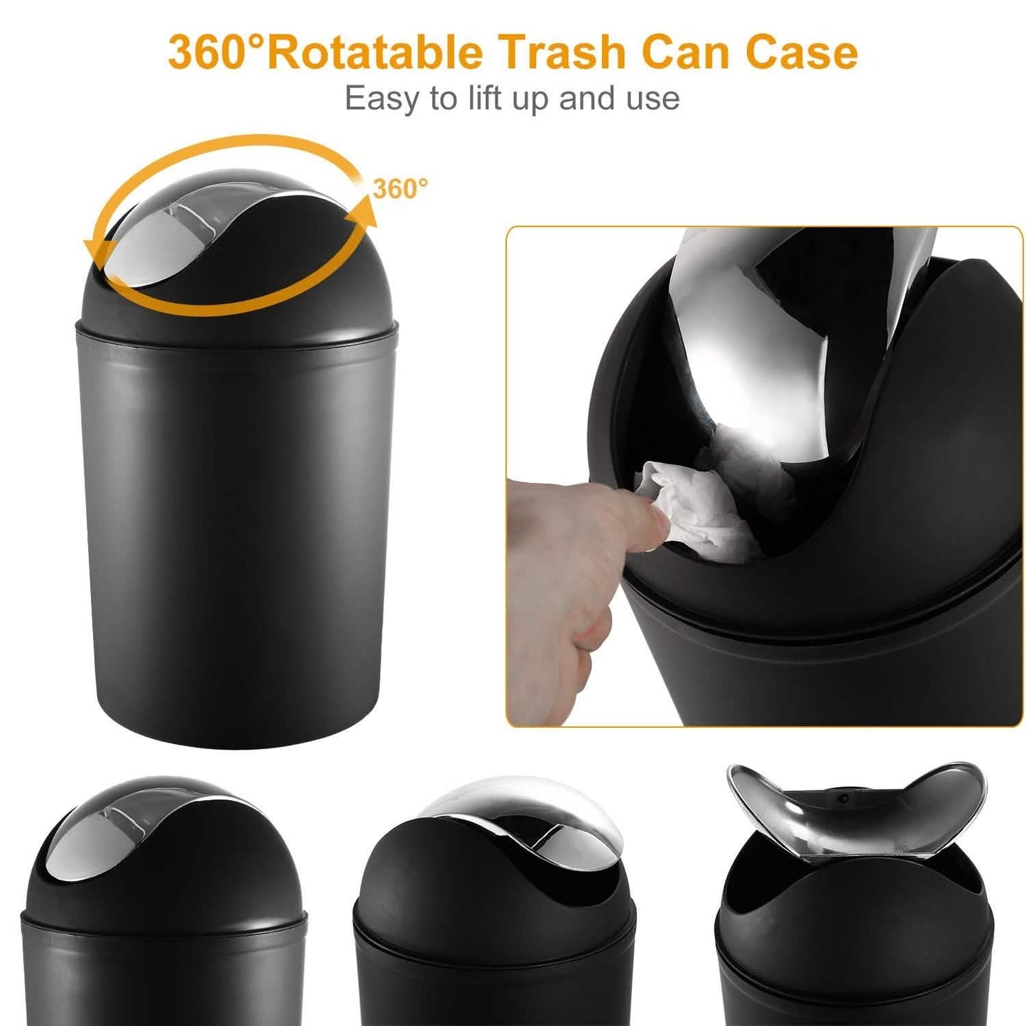 PureFlow 6-Piece Bathroom Accessories Set – Soap Dispenser, Toothbrush Holder, Trash Can & More