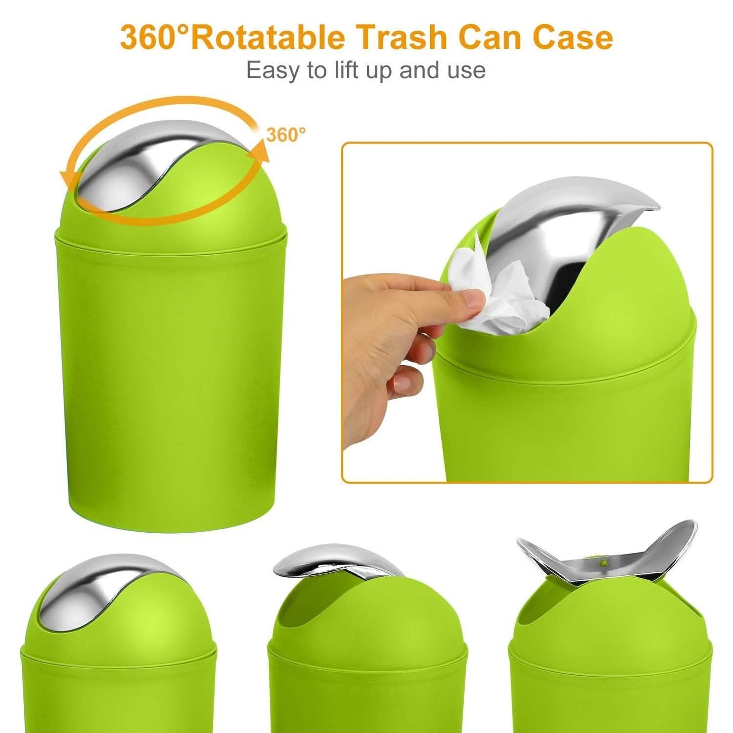 PureFlow 6-Piece Bathroom Accessories Set – Soap Dispenser, Toothbrush Holder, Trash Can & More