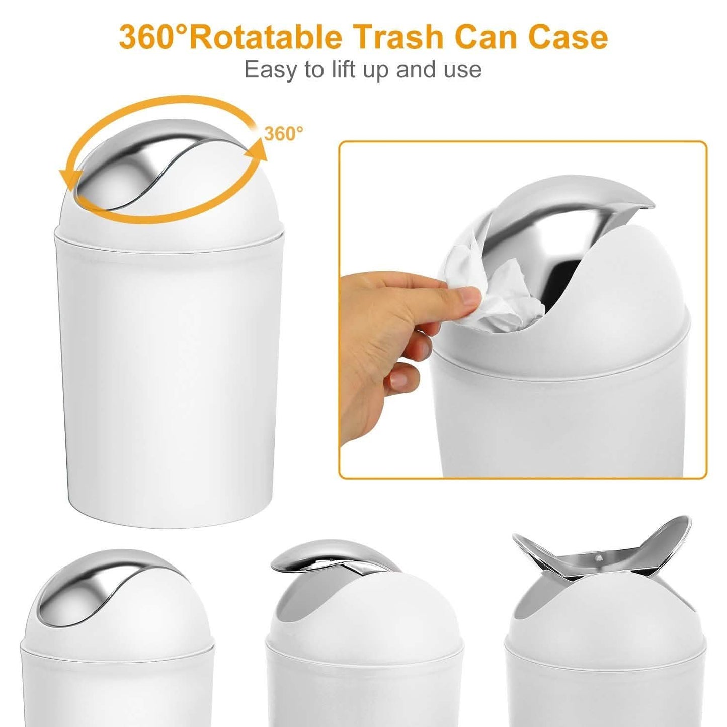 PureFlow 6-Piece Bathroom Accessories Set – Soap Dispenser, Toothbrush Holder, Trash Can & More