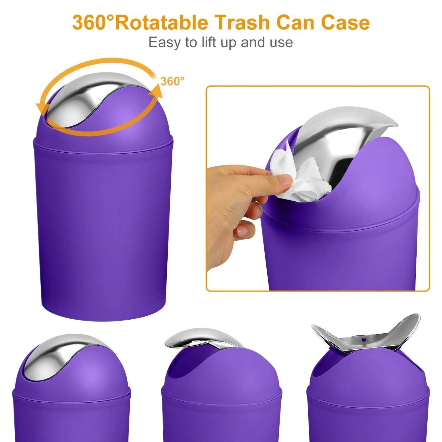 PureFlow 6-Piece Bathroom Accessories Set – Soap Dispenser, Toothbrush Holder, Trash Can & More