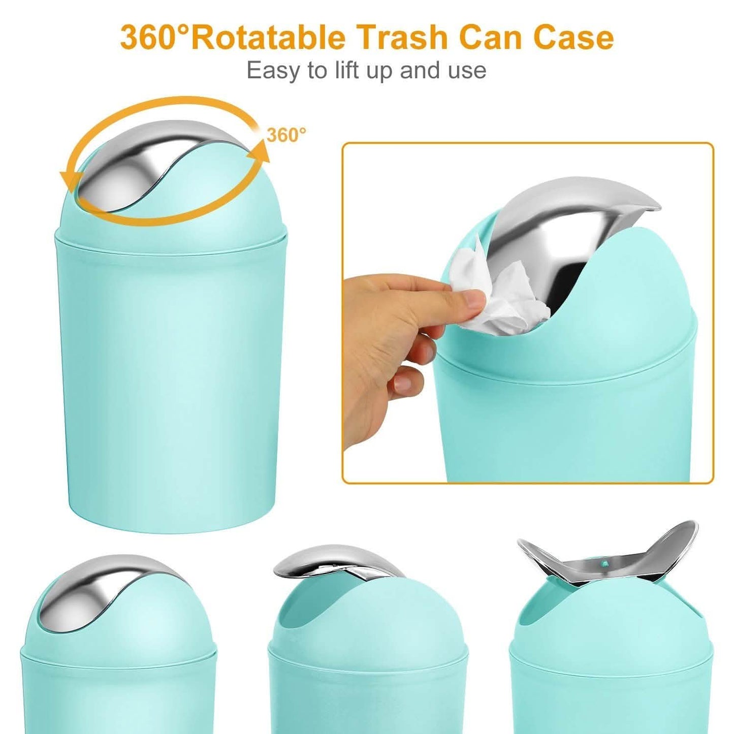 PureFlow 6-Piece Bathroom Accessories Set – Soap Dispenser, Toothbrush Holder, Trash Can & More