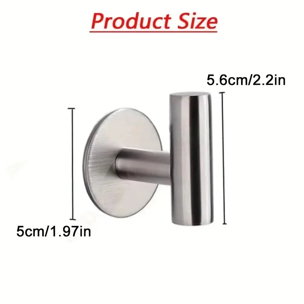 PureFlow Self-Adhesive Stainless Steel Wall Hook – No Drill, Bathroom & Kitchen Organizer