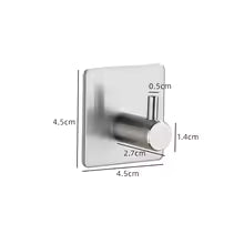 PureFlow Stainless Steel Self-Adhesive Wall Hook – No Drill, Rust-Proof, Heavy Duty