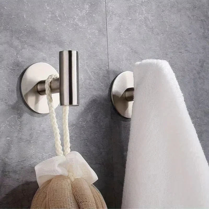 PureFlow Self-Adhesive Stainless Steel Wall Hook – No Drill, Bathroom & Kitchen Organizer