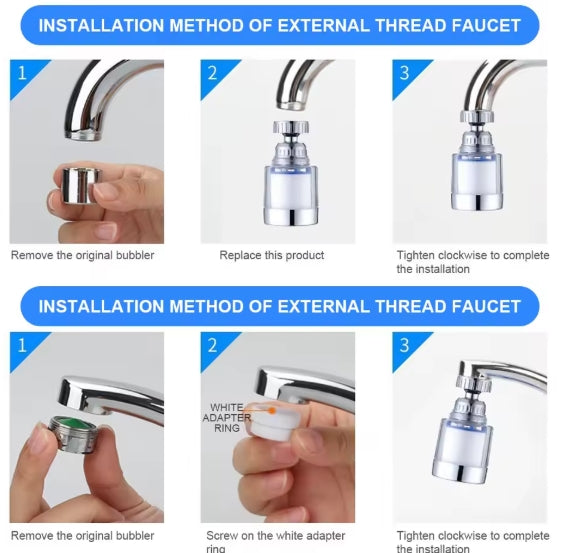 PureFlow Faucet Water Purifier – 3-Stage Filter, Universal Fit, Easy Install