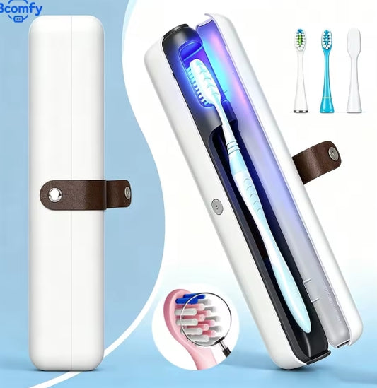 PureFlow UV Toothbrush Sanitizer – UV-C Light, Kills 99.9% Bacteria, Auto Cycle