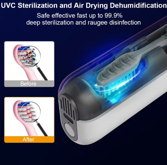PureFlow UV Toothbrush Sanitizer – UV-C Light, Kills 99.9% Bacteria, Auto Cycle