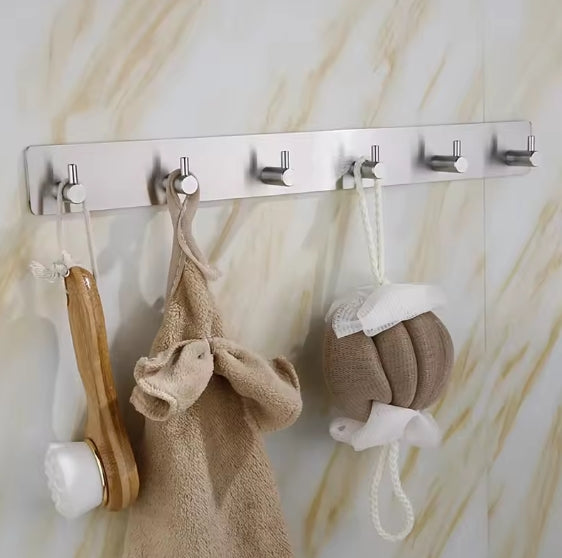 PureFlow Stainless Steel Self-Adhesive Wall Hook – No Drill, Rust-Proof, Heavy Duty