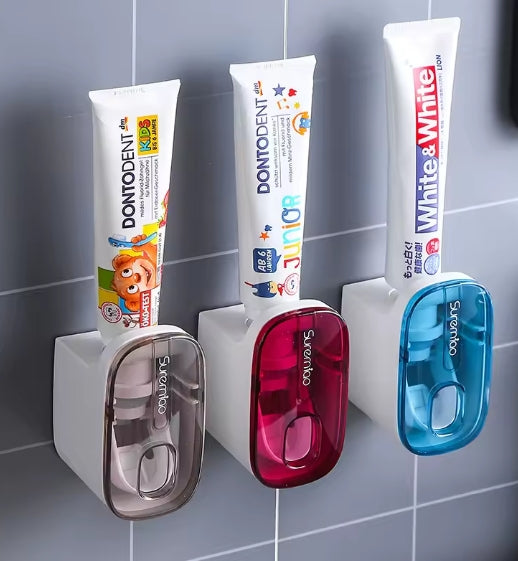 PureFlow Wall Mounted Toothpaste Dispenser – No-Drill Adhesive, Kid-Friendly