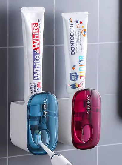 PureFlow Wall Mounted Toothpaste Dispenser – No-Drill Adhesive, Kid-Friendly