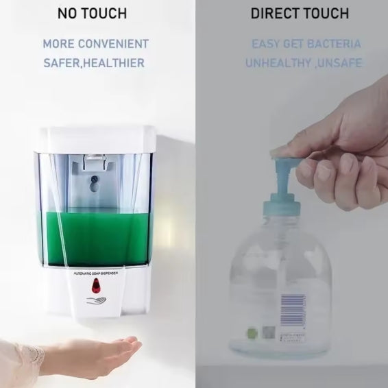 PureFlow Touchless Automatic Soap Dispenser – USB Rechargeable, Wall Mount, No Drill