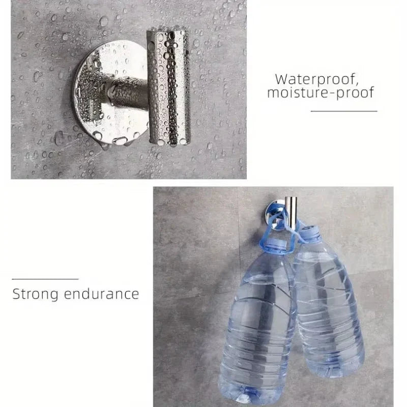 PureFlow Self-Adhesive Stainless Steel Wall Hook – No Drill, Bathroom & Kitchen Organizer