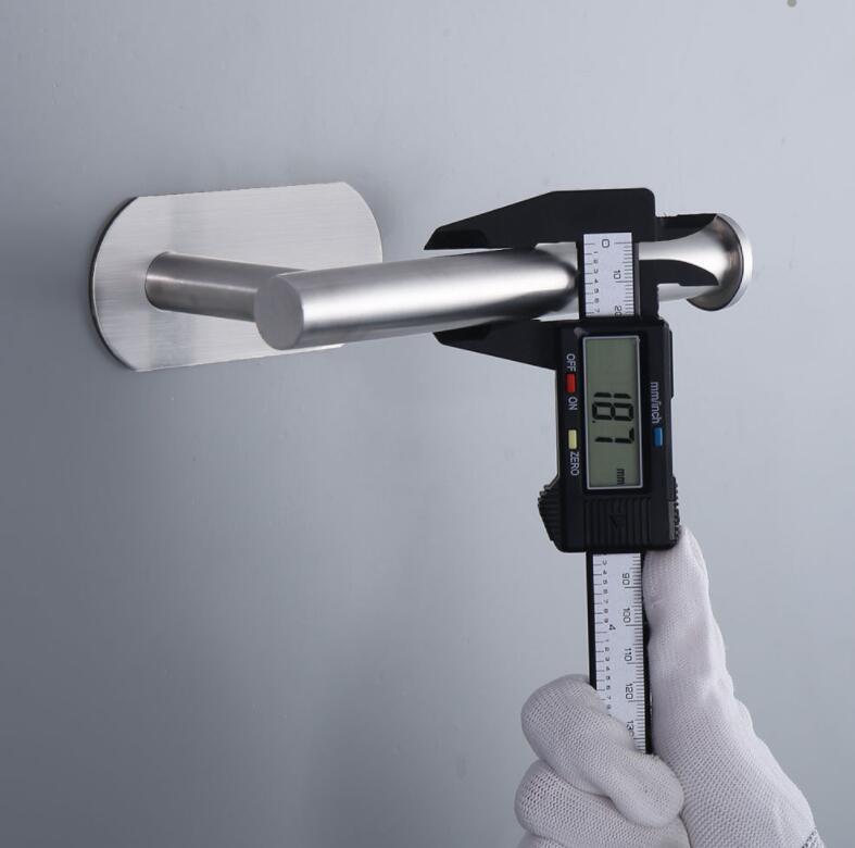 PureFlow Stainless Steel Toilet Paper Holder – No-Drill Adhesive, Rust-Proof, Wall Mount