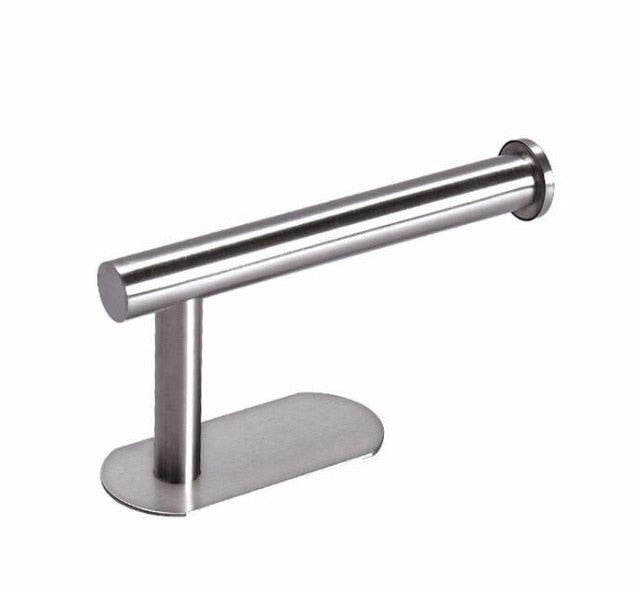 PureFlow Stainless Steel Toilet Paper Holder – No-Drill Adhesive, Rust-Proof, Wall Mount