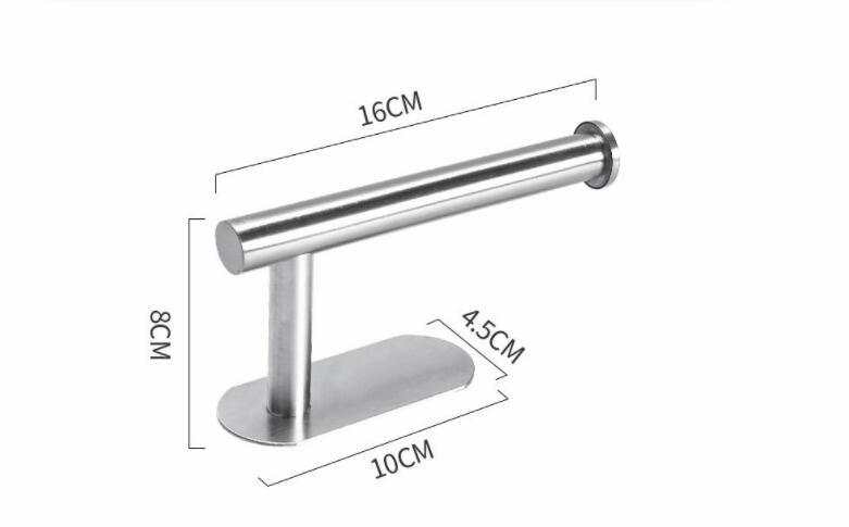 PureFlow Stainless Steel Toilet Paper Holder – No-Drill Adhesive, Rust-Proof, Wall Mount