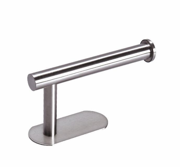 PureFlow Stainless Steel Toilet Paper Holder – No-Drill Adhesive, Rust-Proof, Wall Mount