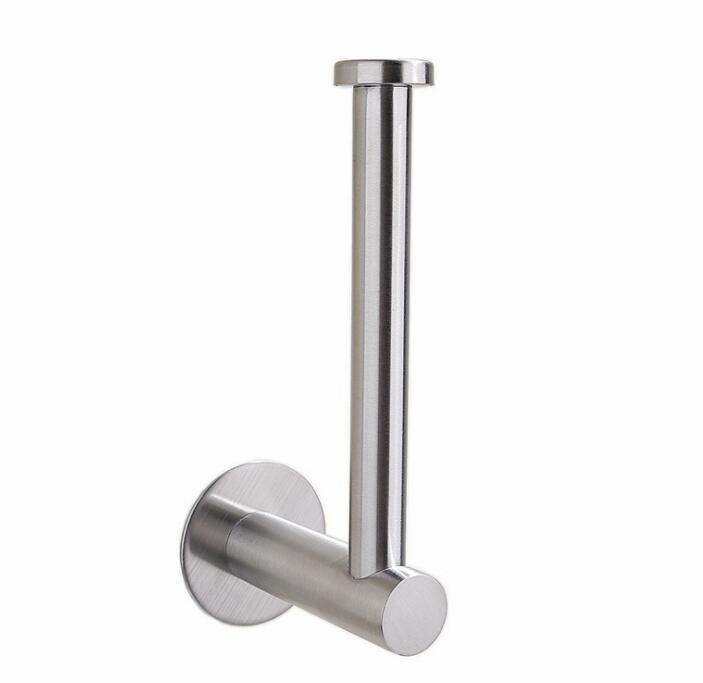 PureFlow Stainless Steel Toilet Paper Holder – No-Drill Adhesive, Rust-Proof, Wall Mount