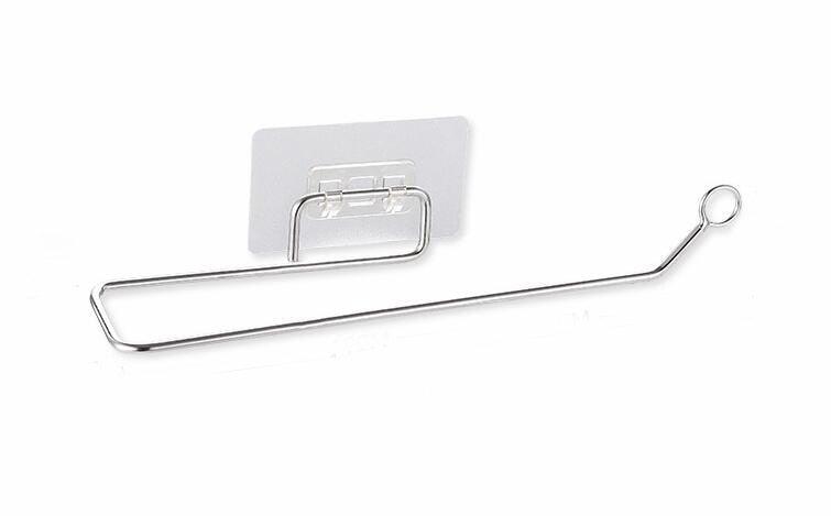 PureFlow Stainless Steel Toilet Paper Holder – No-Drill Adhesive, Rust-Proof, Wall Mount
