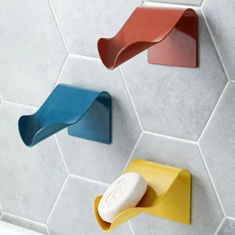 PureFlow Self-Adhesive Soap Dish with Hook – Wall Mount, Drainage Tray, Bathroom & Kitchen